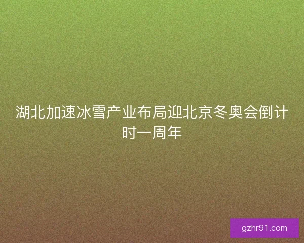 湖北加速冰雪产业布局迎北京冬奥会倒计时一周年